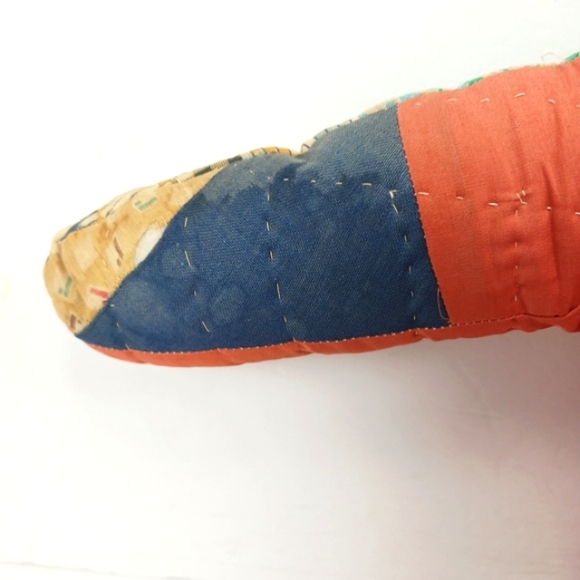 ANTIQUE HANDMADE Crazy Patchwork Fabric Stuffed Teddy Bear Freshly Dry Cleaned - Picture 8 of 11